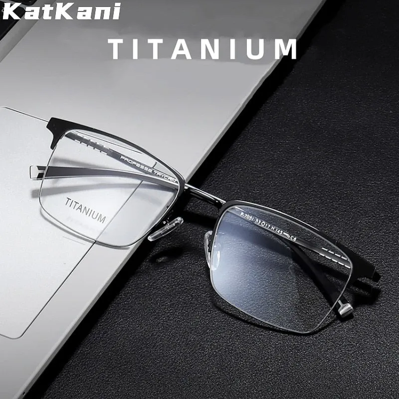 KatKani Unisex Full Rim Square Tr 90 Titanium Eyeglasses 7051