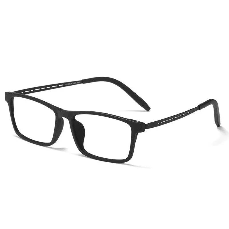 KatKani Unisex Full Rim Square Tr 90 Titanium Reading Glasses Anti Blue Light 8822t