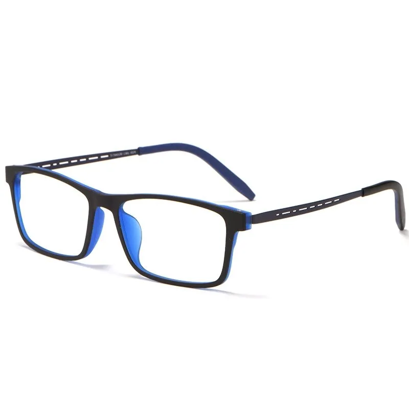 KatKani Unisex Full Rim Square Tr 90 Titanium Reading Glasses Anti Blue Light 8822t