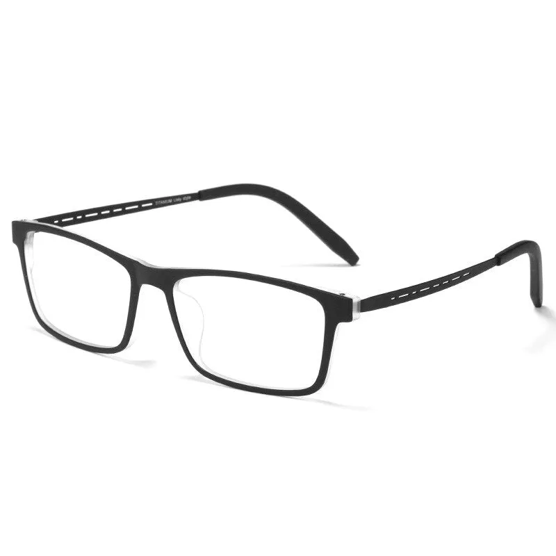 KatKani Unisex Full Rim Square Tr 90 Titanium Reading Glasses Anti Blue Light 8822t