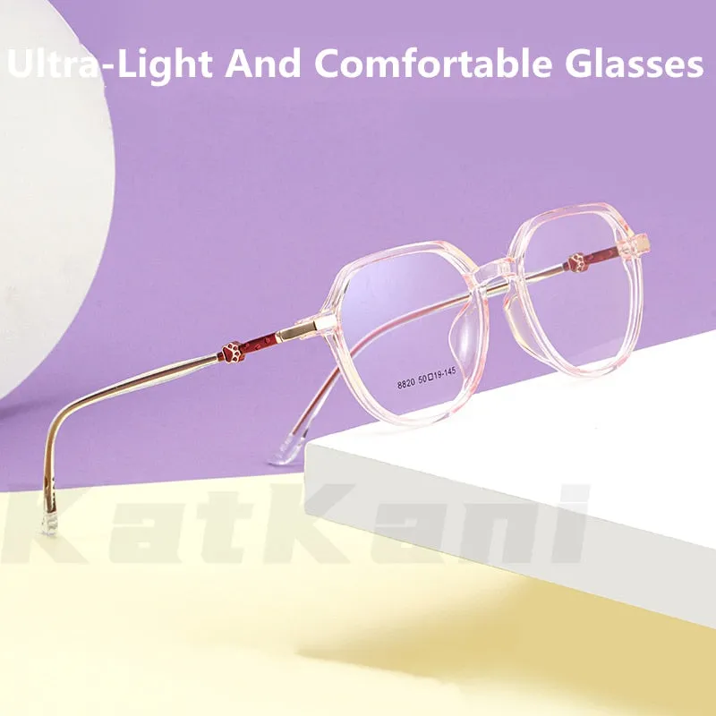 KatKani Unisex Full Rim TR 90 Resin Plated Alloy Frame Eyeglasses 068820