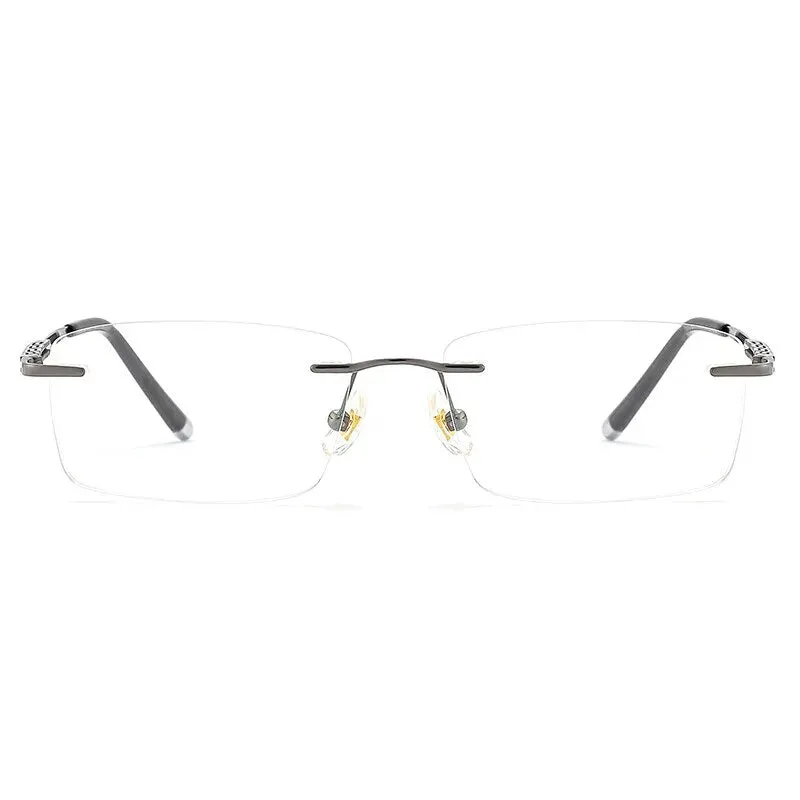 KatKani Unisex Rimless Square Titanium Eyeglasses 66070