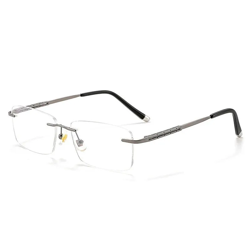 KatKani Unisex Rimless Square Titanium Eyeglasses 66070