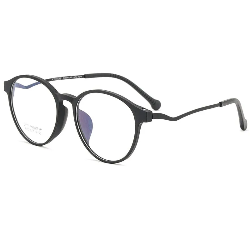 KatKani Unisex TR90 Resin β Titanium Round Frame Eyeglasses 8912zy