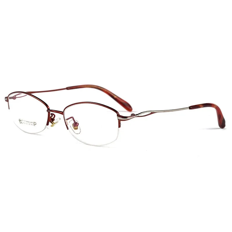 KatKani Women's Semi Rim Oval Rectangle Alloy Eyeglasses 3523x