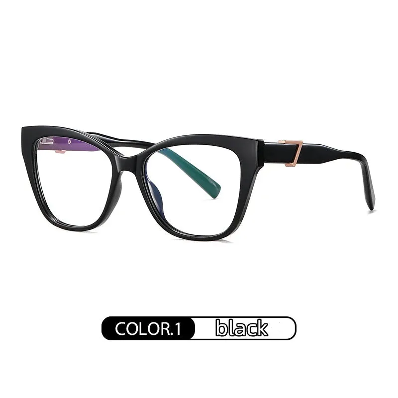 Kocolior Unisex Full Rim Cat Eye Acetate Alloy Hyperopic Reading Glasses C909