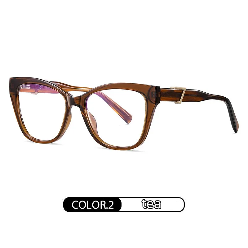 Kocolior Unisex Full Rim Cat Eye Acetate Alloy Hyperopic Reading Glasses C909