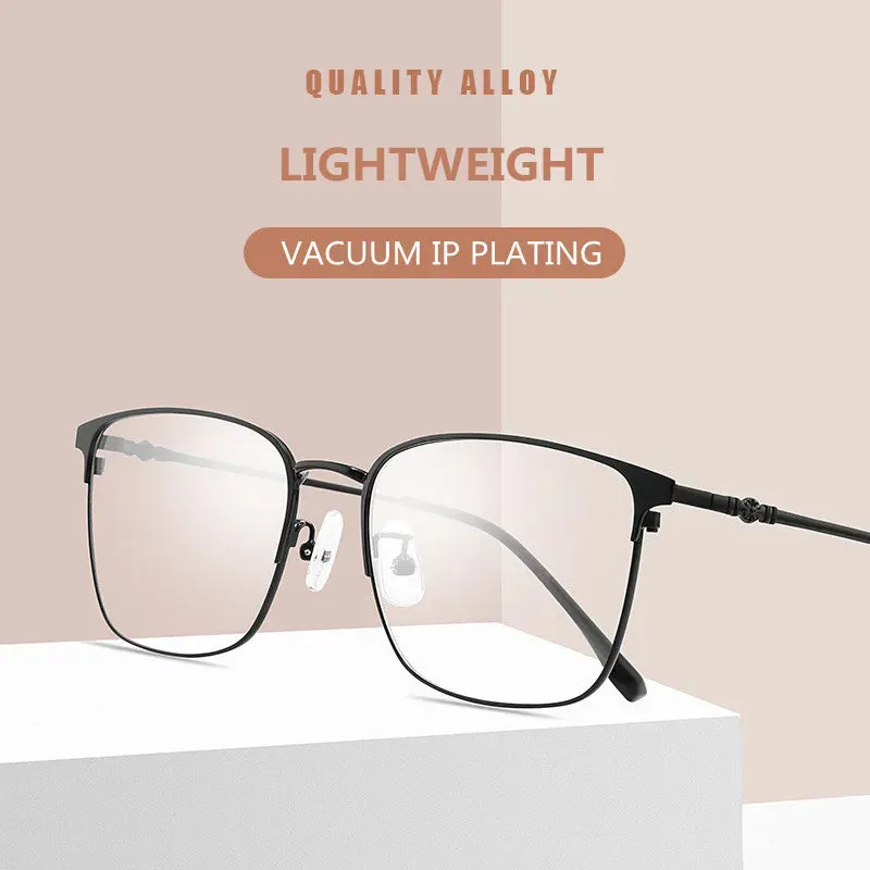 Kocolior Unisex Full Rim Large Square Alloy Hyperopic Reading Glasses 38001