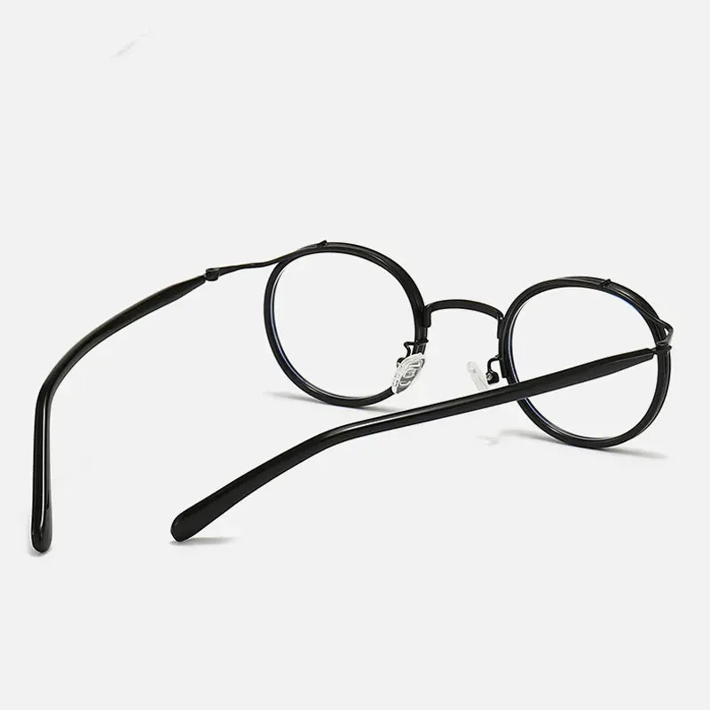 Kocolior Unisex Full Rim Round Acetate Alloy Hyperopic Reading Glasses 22105