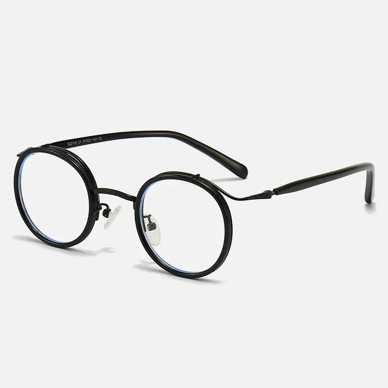 Kocolior Unisex Full Rim Round Acetate Alloy Hyperopic Reading Glasses 22105