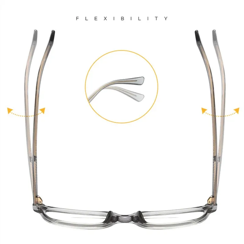 Kocolior Unisex Full Rim Square Acetate Alloy Hyperopic Reading Glasses 2021b