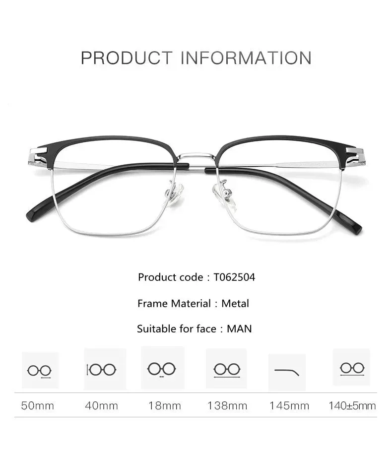 Kocolior Unisex Full Rim Square Alloy Hyperopic Reading Glasses 62504