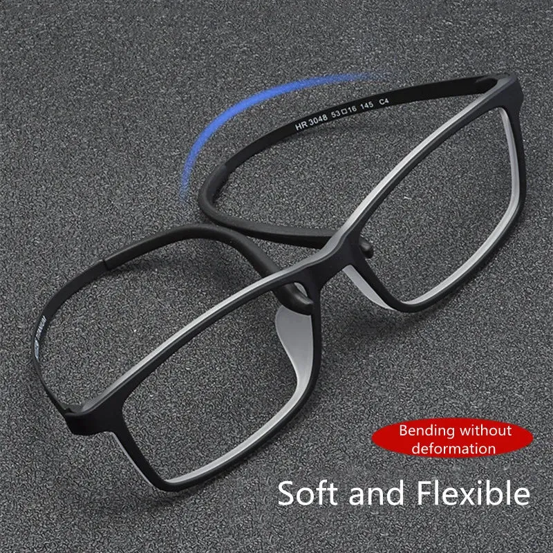 Kocolior Unisex Full Rim Square Tr 90 Titanium Hyperopic Reading Glasses 3067