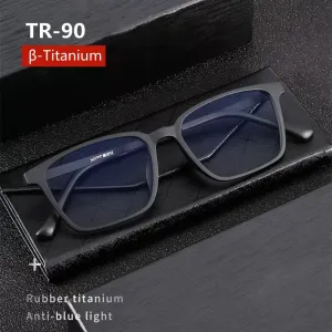 Kocolior Unisex Full Rim Square Tr 90 Titanium Hyperopic Reading Glasses 98221