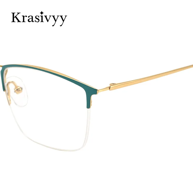 Krasivyy Men's Full Rim Square Titanium Eyeglasses Kr16080