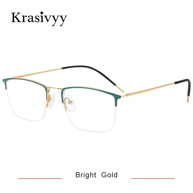 Krasivyy Men's Full Rim Square Titanium Eyeglasses Kr16080