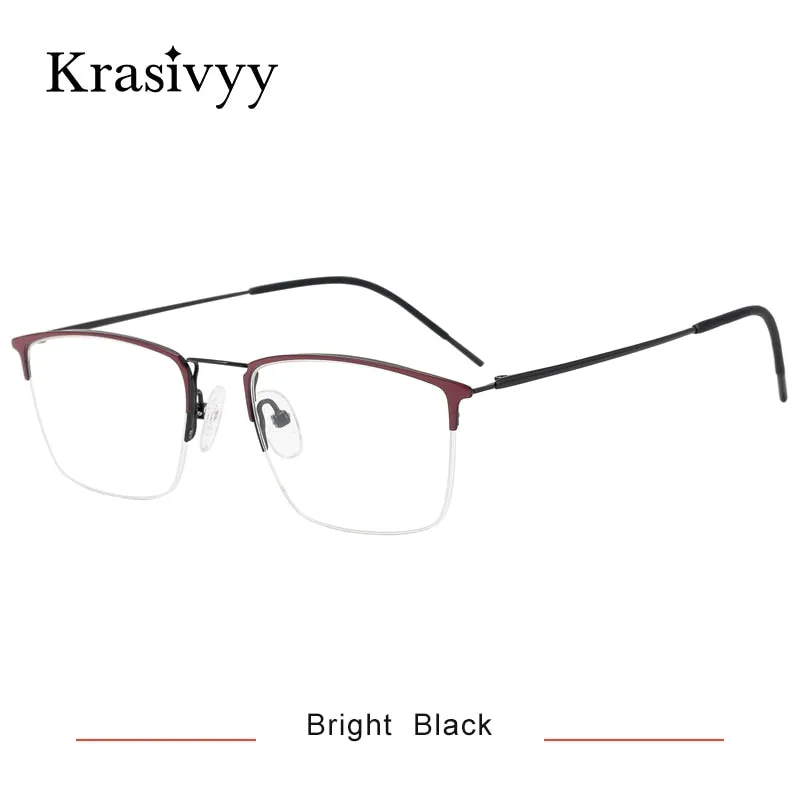 Krasivyy Men's Full Rim Square Titanium Eyeglasses Kr16080