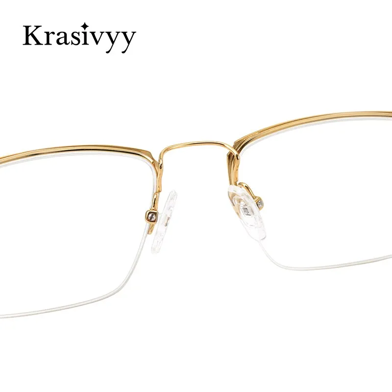 Krasivyy Men's Full Rim Square Titanium Eyeglasses Kr16080