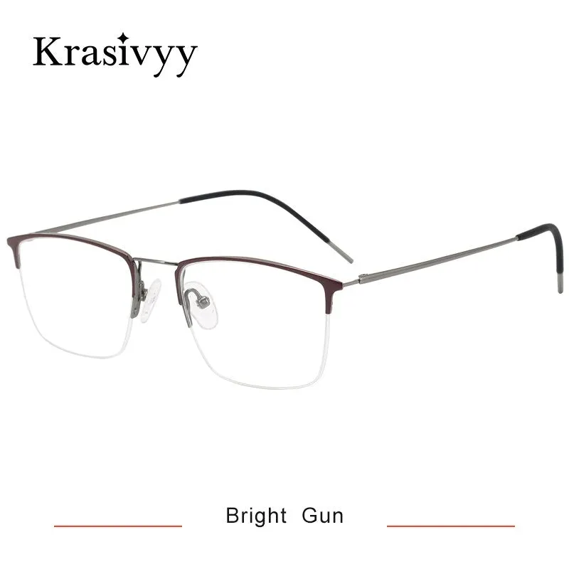 Krasivyy Men's Full Rim Square Titanium Eyeglasses Kr16080