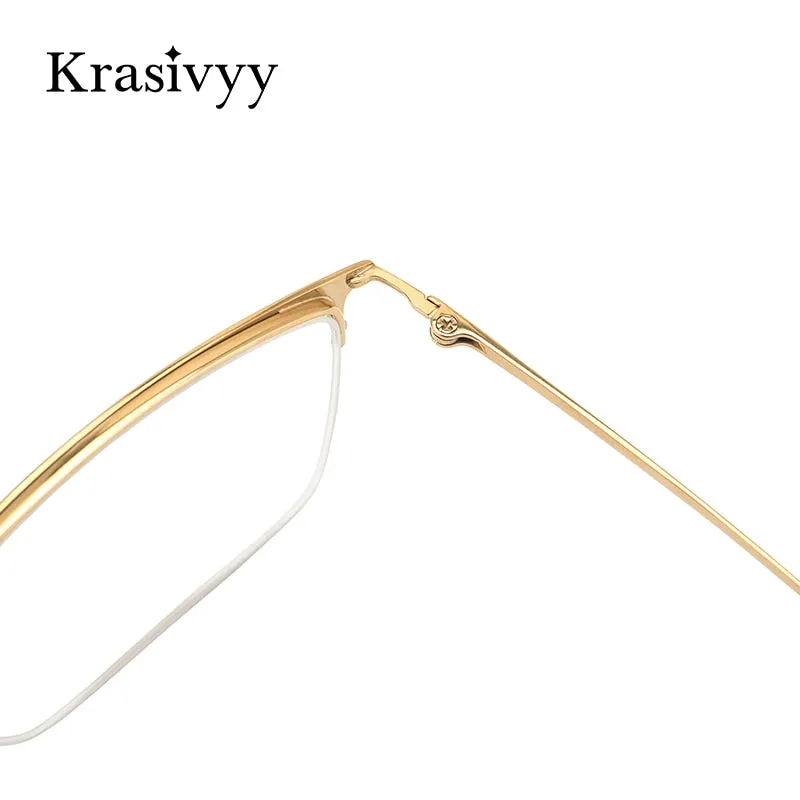 Krasivyy Men's Full Rim Square Titanium Eyeglasses Kr16080