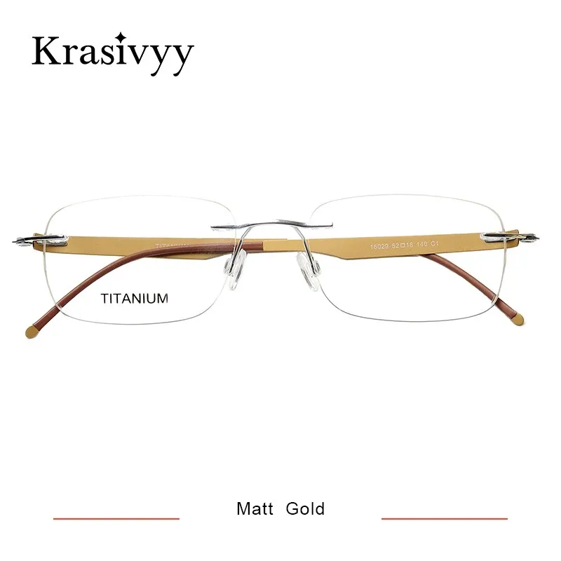 Krasivyy Men's Rimless Square Screwless Titanium Eyeglasses Kr5002