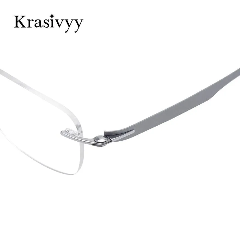 Krasivyy Men's Rimless Square Screwless Titanium Eyeglasses Kr5002