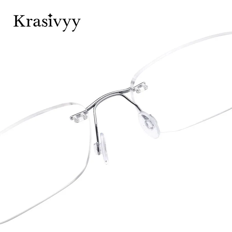 Krasivyy Men's Rimless Square Screwless Titanium Eyeglasses Kr5002