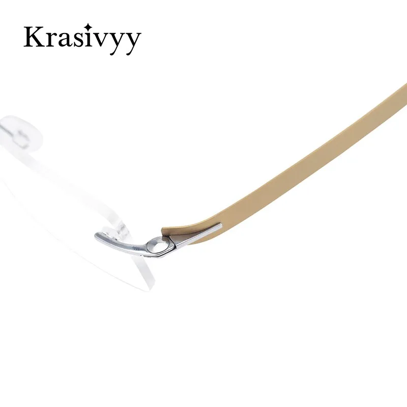 Krasivyy Men's Rimless Square Screwless Titanium  Eyeglasses Kr5017