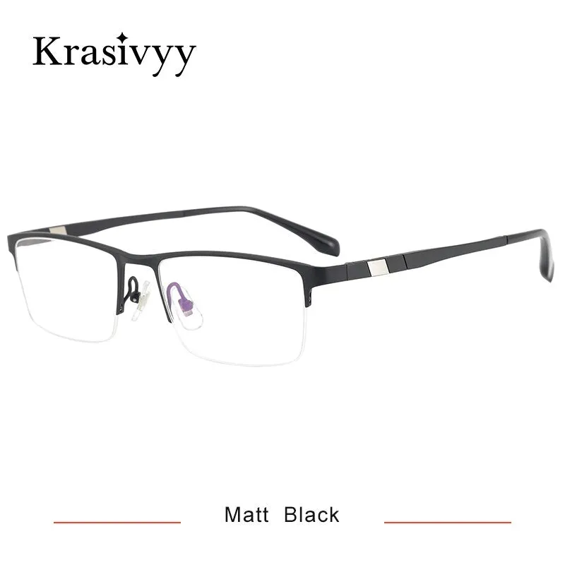 Krasivyy Men's Semi Rim Square Titanium Eyeglasses Kr0279