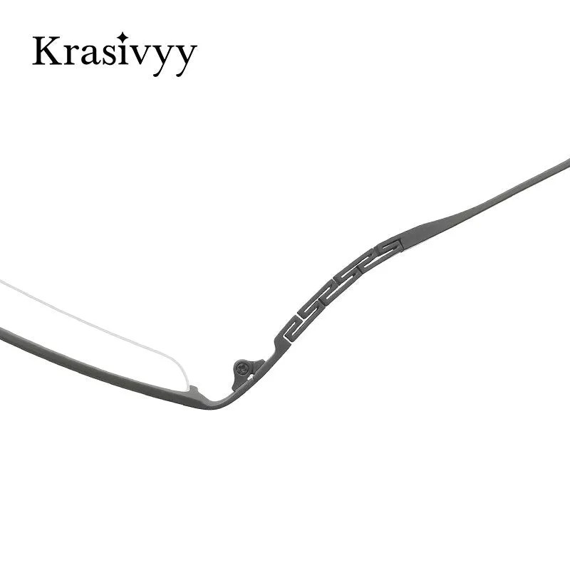 Krasivyy Men's Semi Rim Square Titanium Eyeglasses Kr0279