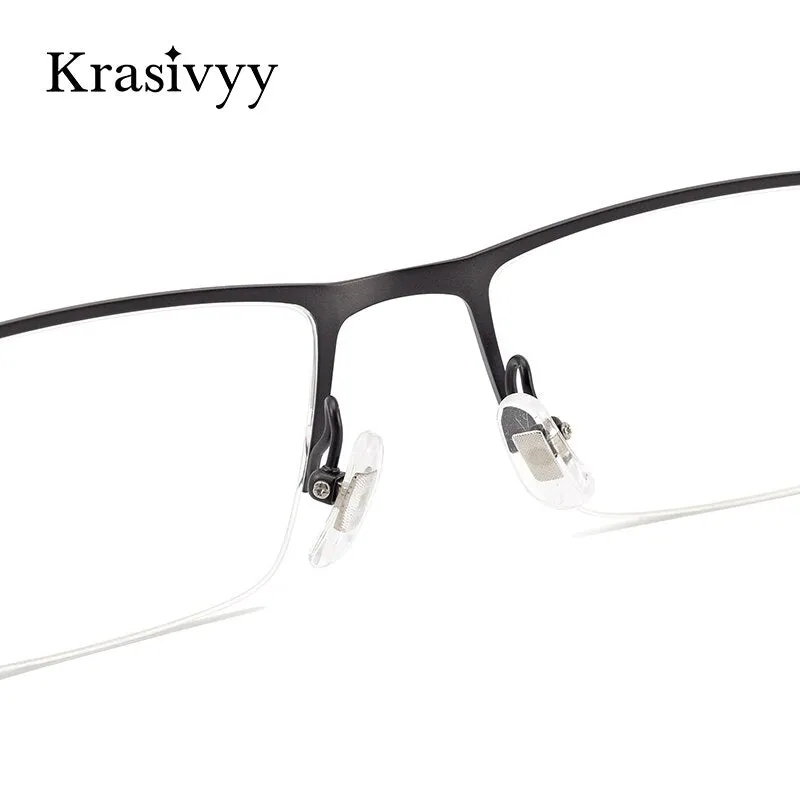 Krasivyy Men's Semi Rim Square Titanium Eyeglasses Kr0279