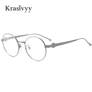 Krasivyy Unisex Full Rim Round Titanium Eyeglasses Kr02930