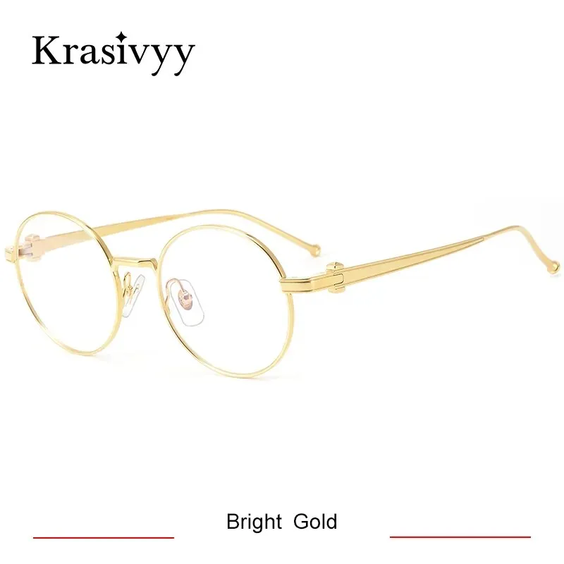 Krasivyy Unisex Full Rim Round Titanium Eyeglasses Kr02930