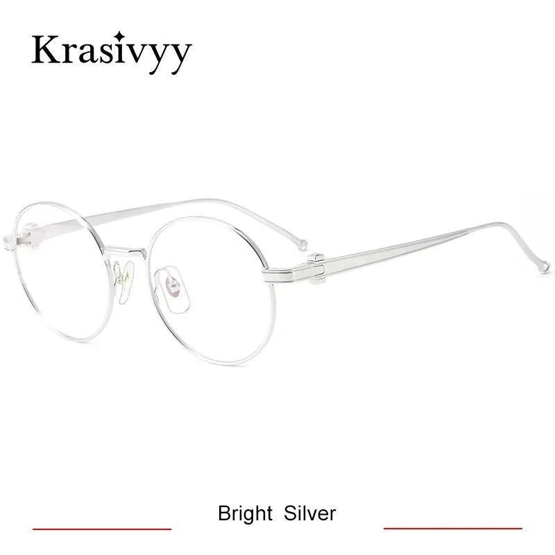 Krasivyy Unisex Full Rim Round Titanium Eyeglasses Kr02930