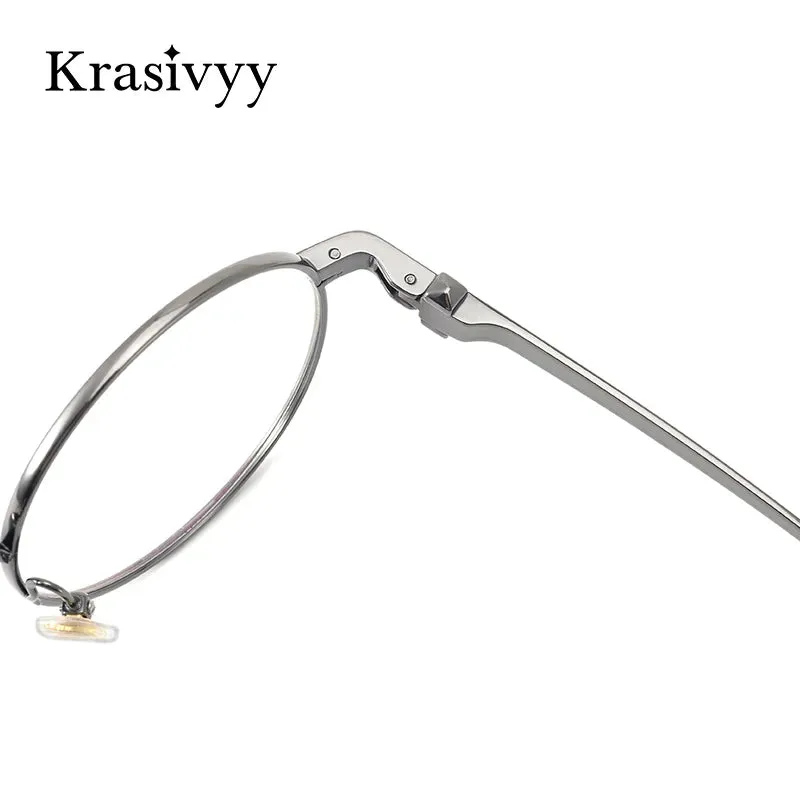 Krasivyy Unisex Full Rim Round Titanium Eyeglasses Kr02930