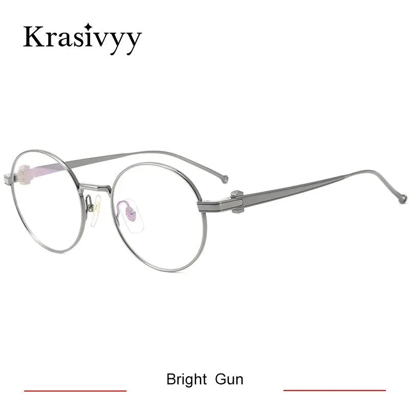 Krasivyy Unisex Full Rim Round Titanium Eyeglasses Kr02930