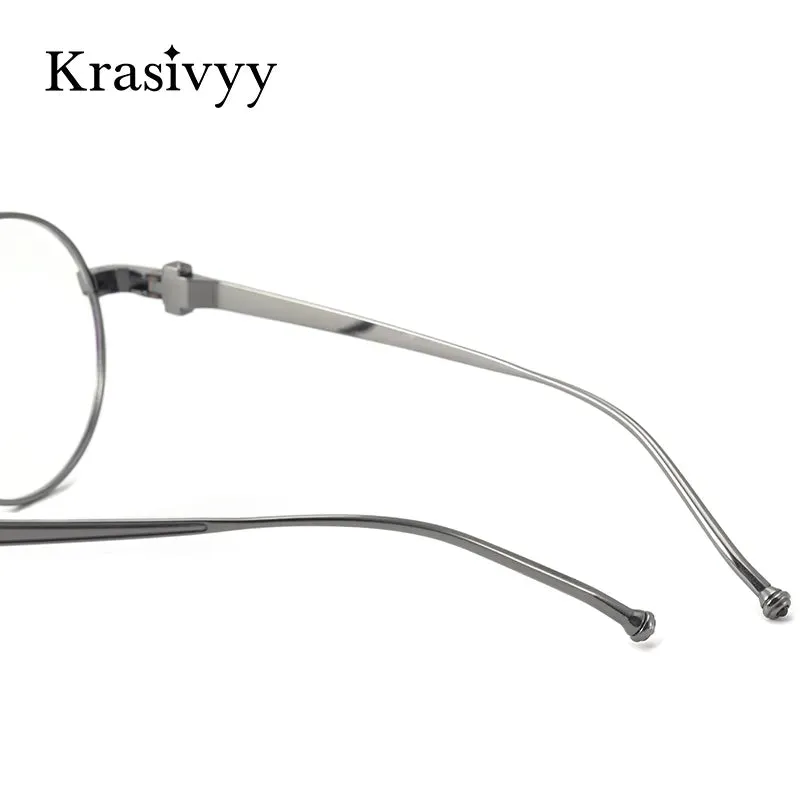 Krasivyy Unisex Full Rim Round Titanium Eyeglasses Kr02930