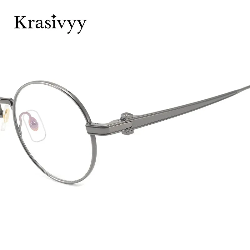 Krasivyy Unisex Full Rim Round Titanium Eyeglasses Kr02930