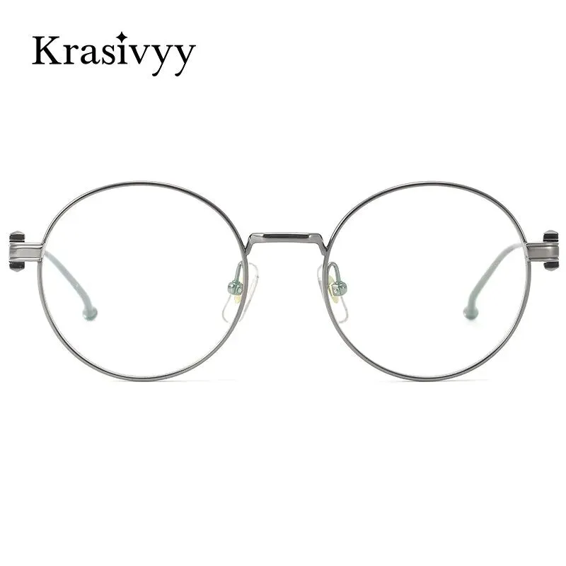 Krasivyy Unisex Full Rim Round Titanium Eyeglasses Kr02930