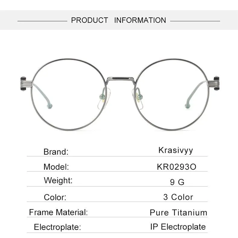 Krasivyy Unisex Full Rim Round Titanium Eyeglasses Kr02930