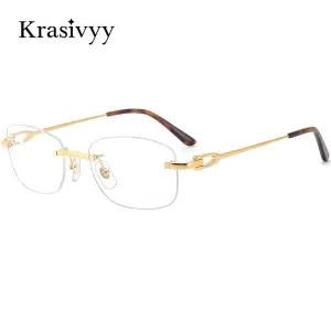 Krasivyy Unisex Rimless Square Titanium Eyeglasses Kr0290o