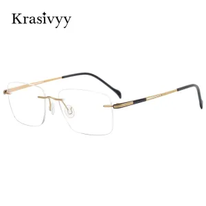 Krasivyy Unisex Rimless Square Titanium Eyeglasses Kr16065