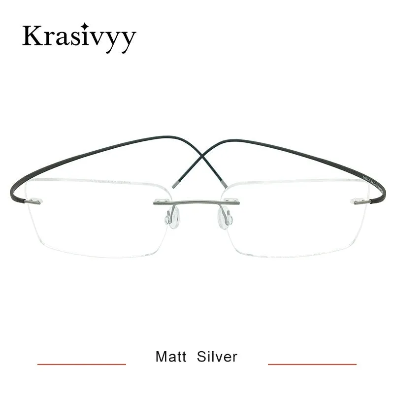 Krasivyy Unisex Rimless Square Titanium Eyeglasses