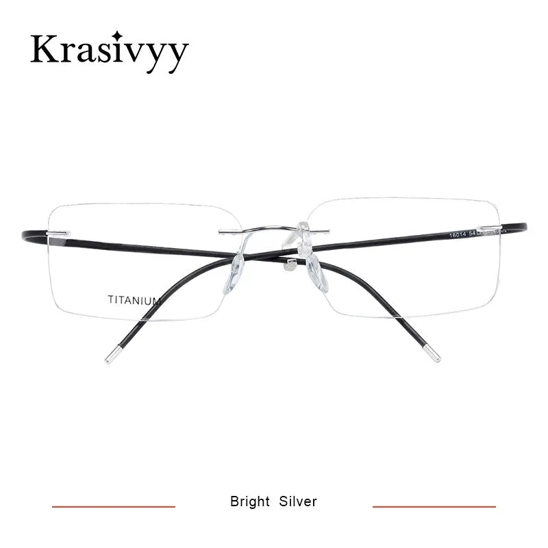 Krasivyy Unisex Rimless Square Titanium Eyeglasses