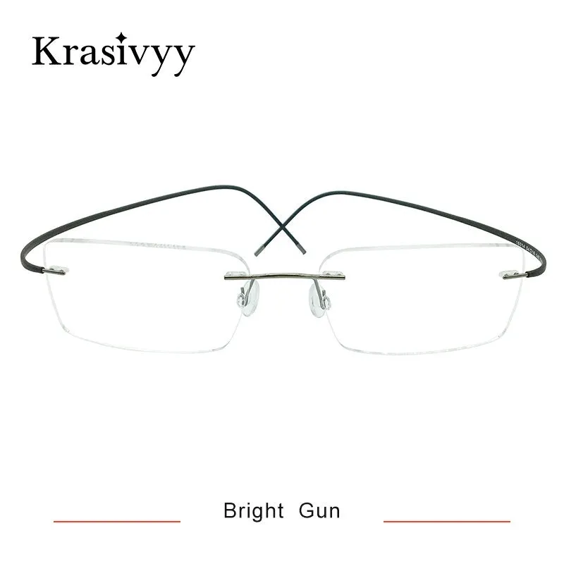 Krasivyy Unisex Rimless Square Titanium Eyeglasses