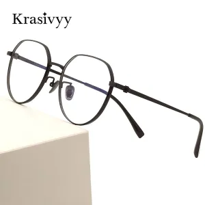 Krasivyy Womens Full Rim Round Titanium Eyeglasses Kr8188