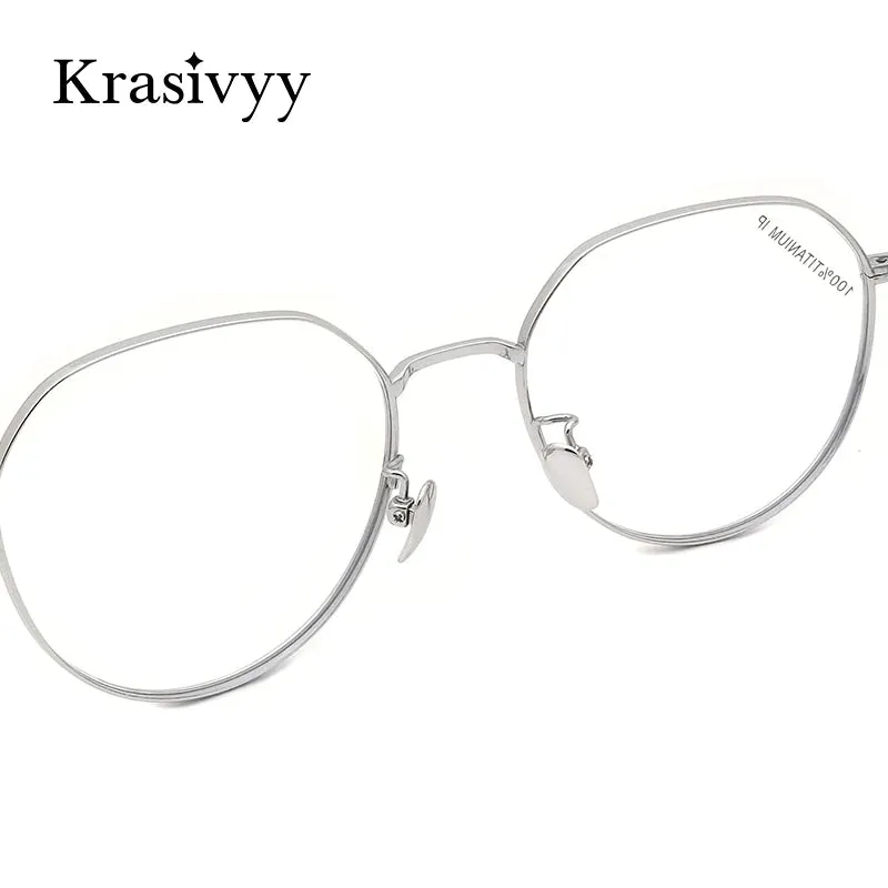 Krasivyy Womens Full Rim Round Titanium Eyeglasses Kr8188