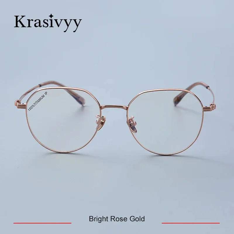 Krasivyy Womens Full Rim Round Titanium Eyeglasses Kr8188