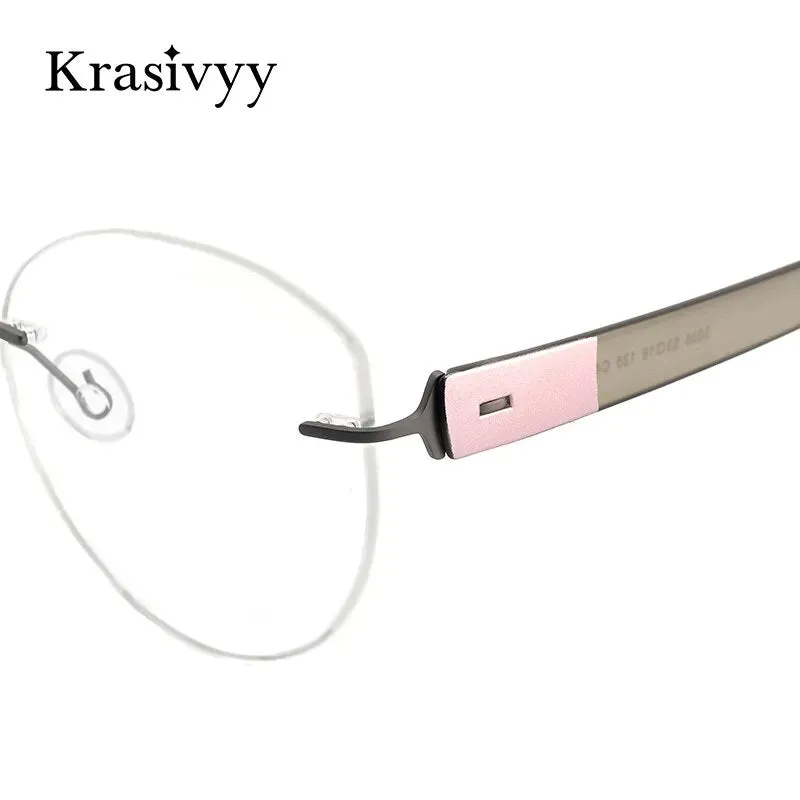 Krasivyy  Women's Rimless Cat Eye Tr 90 Titanium Eyeglasses Kr5535