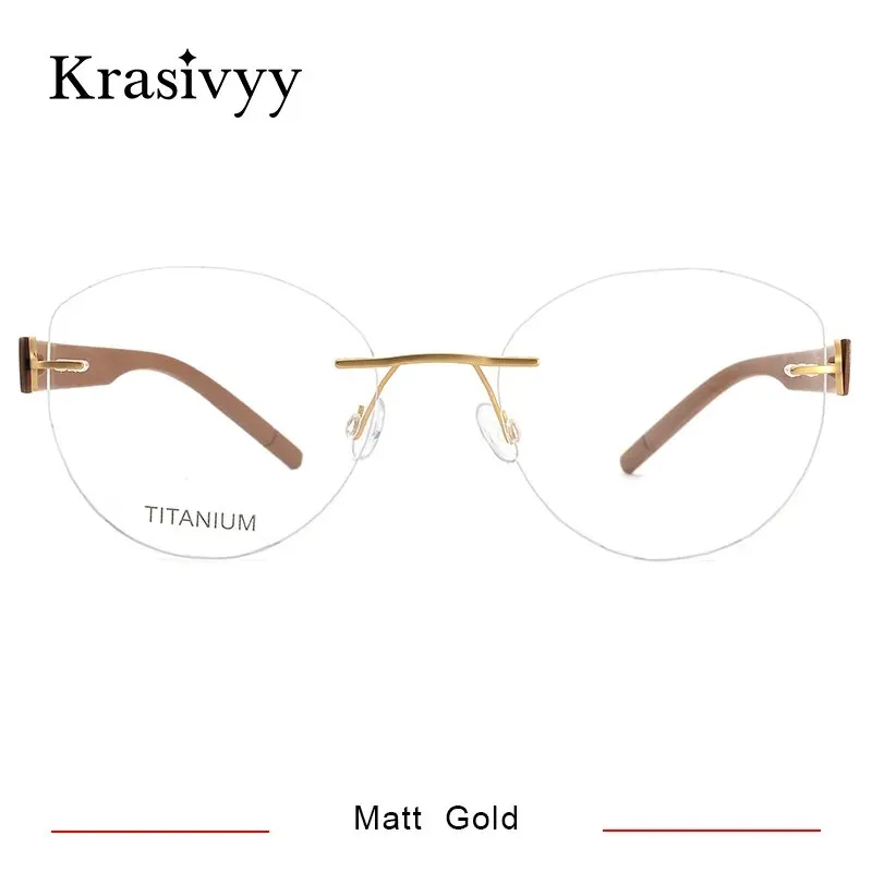 Krasivyy  Women's Rimless Cat Eye Tr 90 Titanium Eyeglasses Kr5535